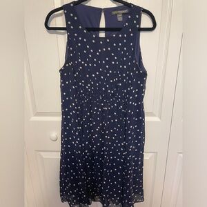 A Pea in the Pod Dress Sleeveless Blue White Polkadots Size M